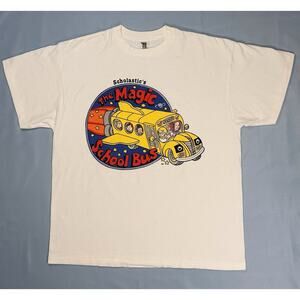 Vintage PBS Magic School Bus Graphic Tee XL USA Made 90s